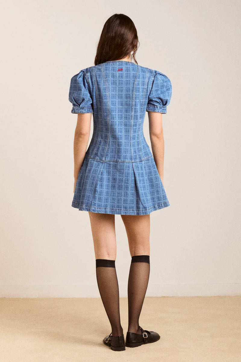 Adeline Shell Mini Dress Laser Check