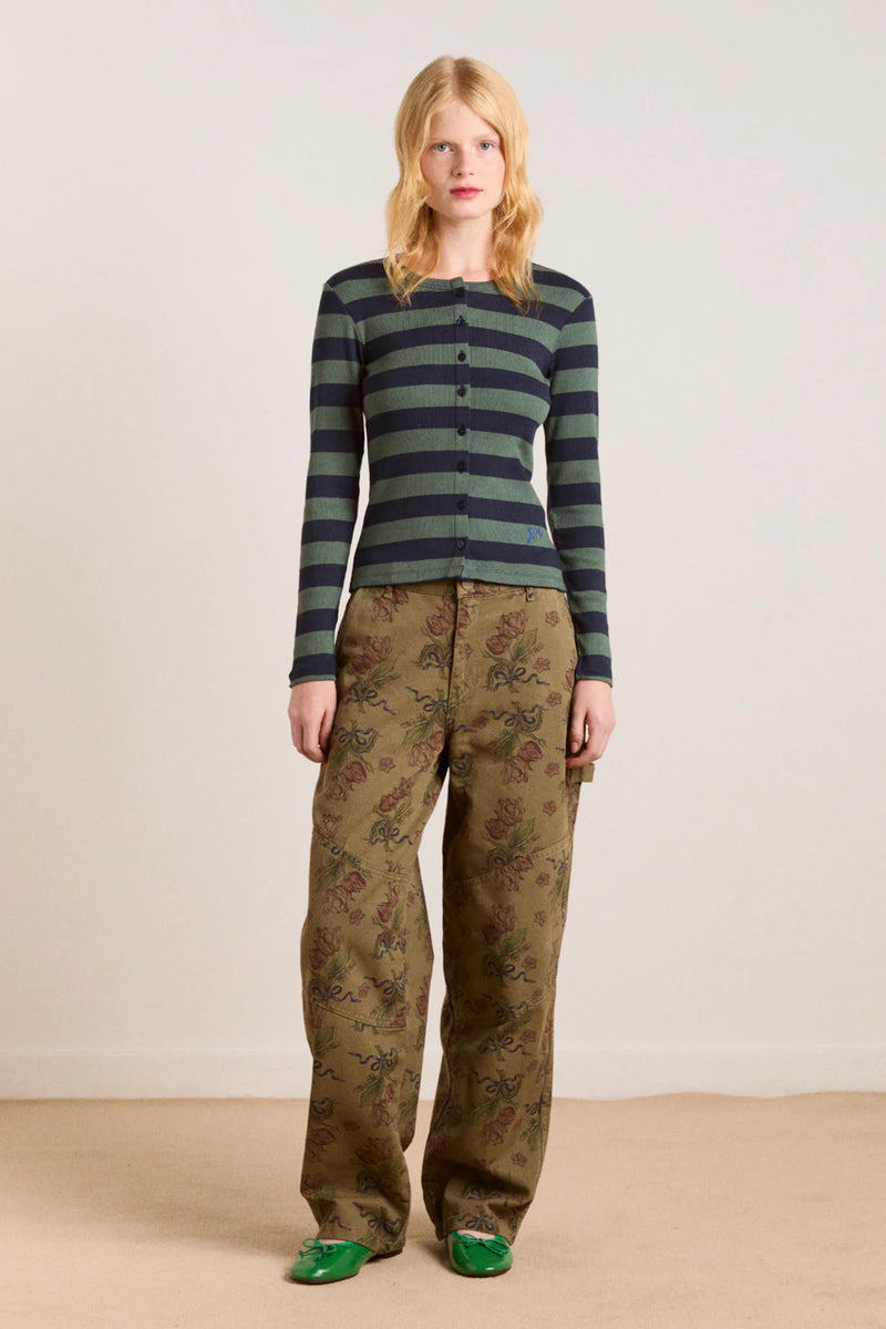 Sybil Stripe Crew Cardigan