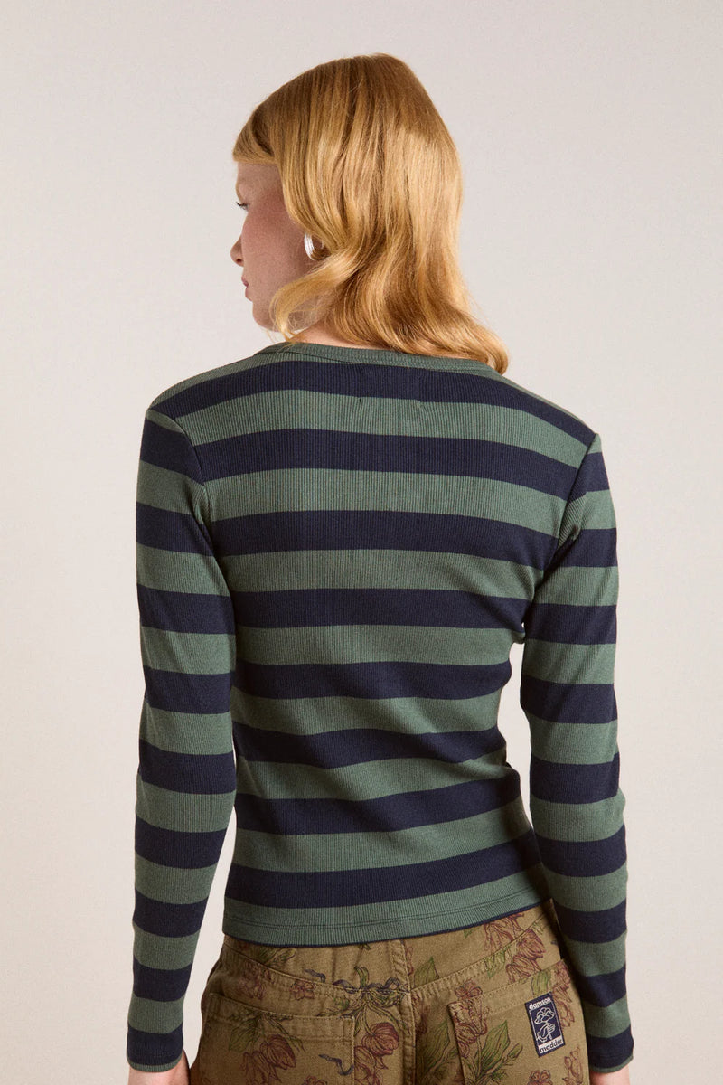 Sybil Stripe Crew Cardigan