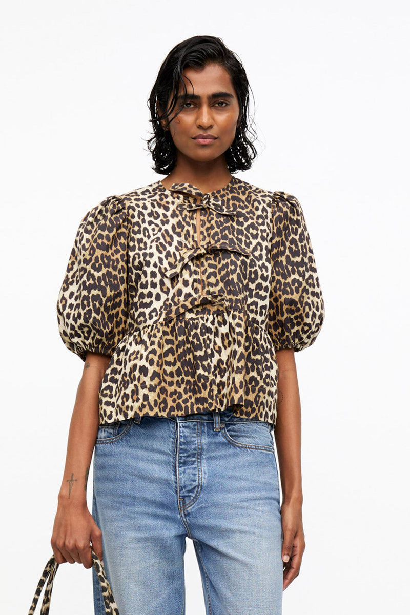 Poplin Peplum Blouse
