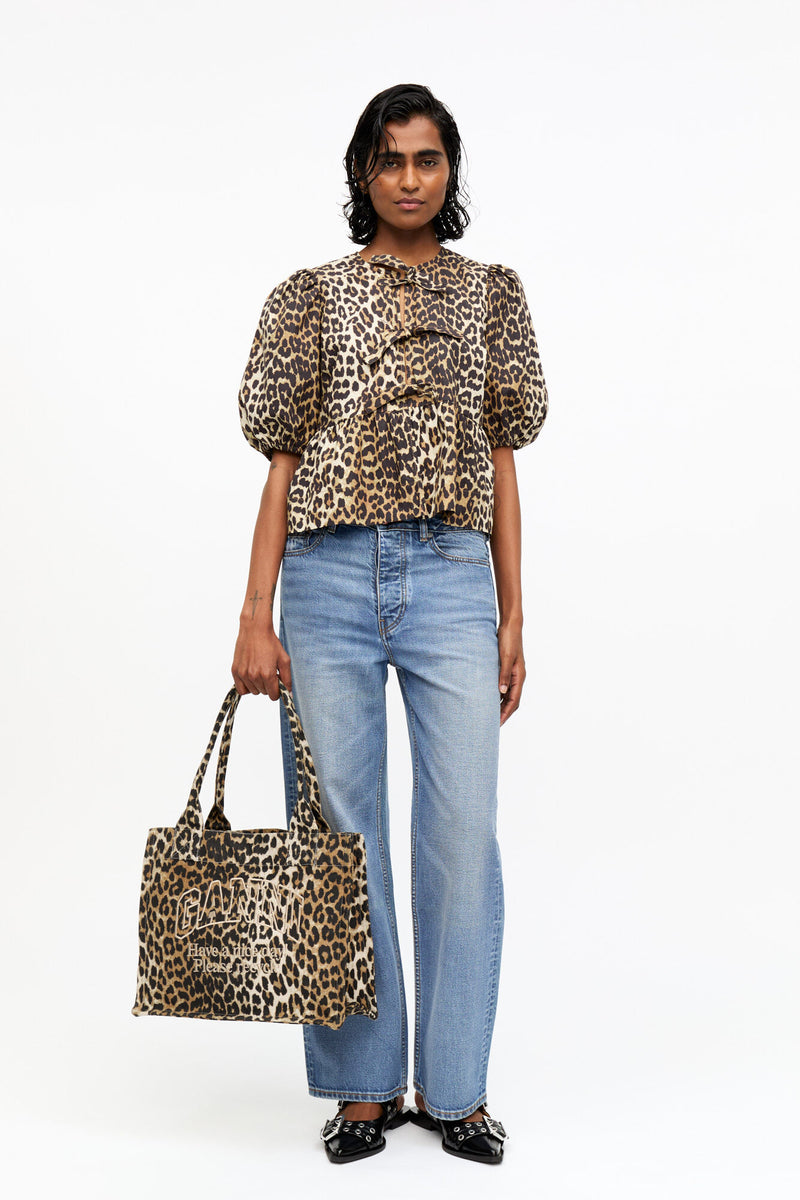 Poplin Peplum Blouse