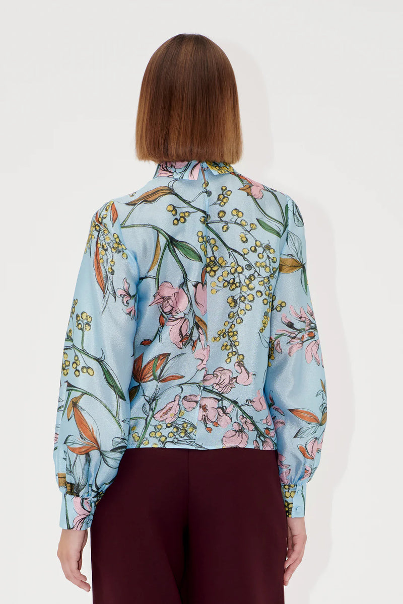 Flat Textured Gathered Long Sleeve Top