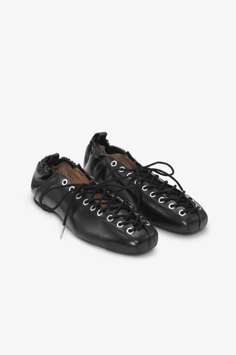 Eyelets Lace Up Ballerina