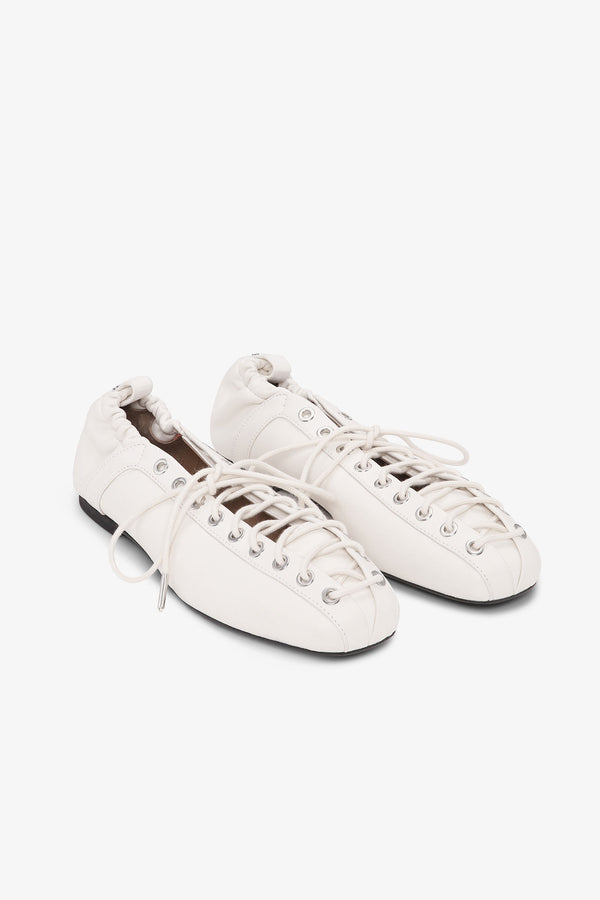 Eyelets Lace Up Ballerina