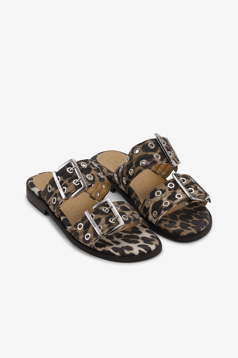 Two Strap Sandal Denim Print