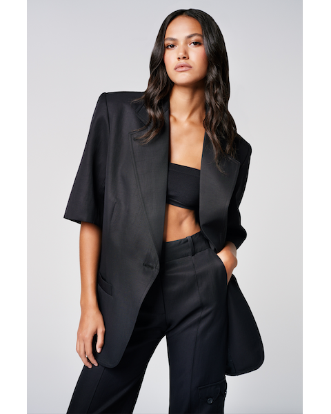 Short Sleeve Oversized Blazer