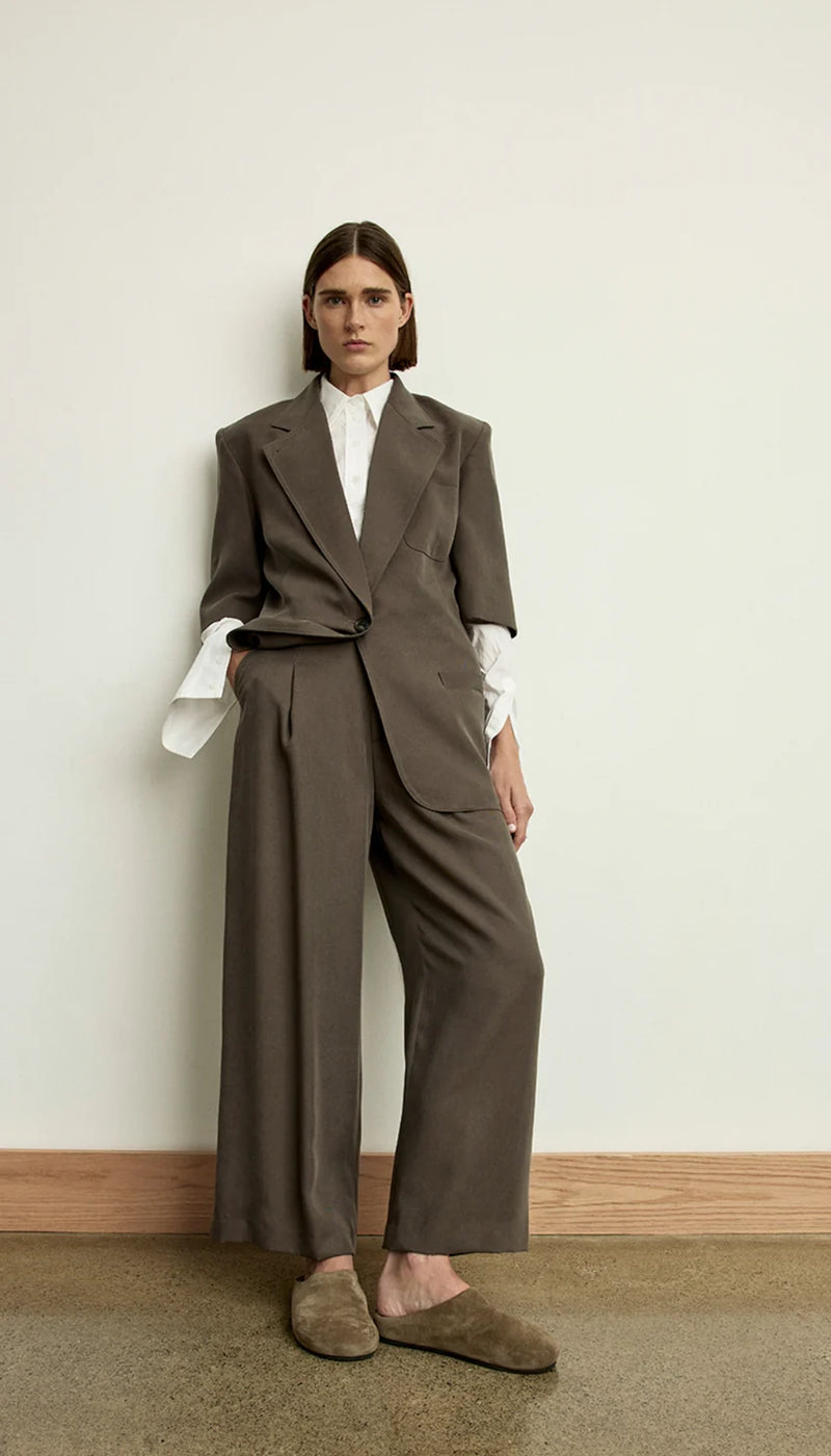 Short Sleeve Oversized Blazer Mink