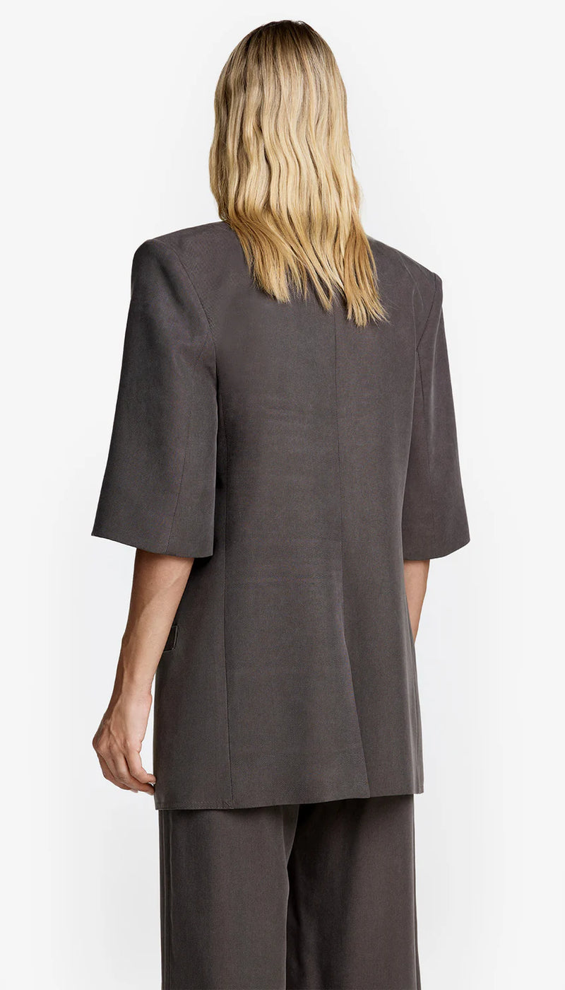 Short Sleeve Oversized Blazer Mink