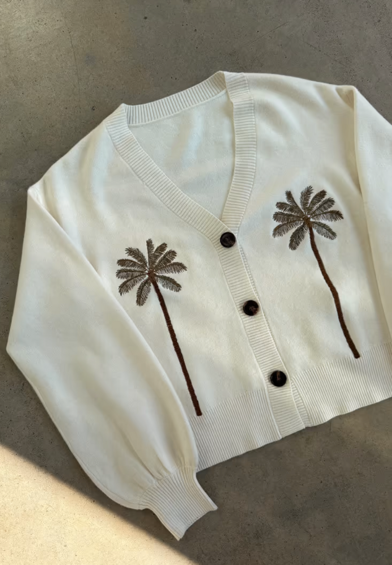 Embroidered Palm Boob Cardigan