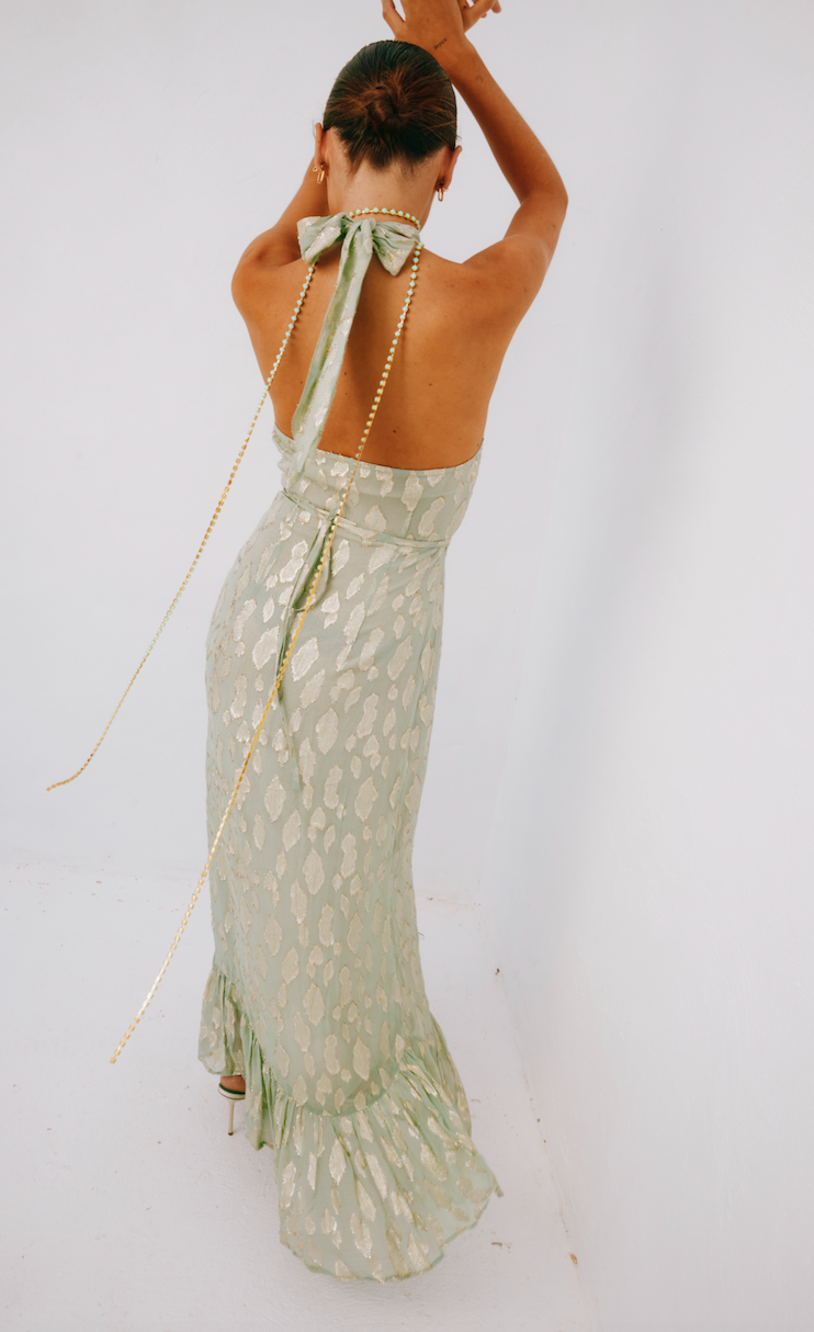 Sage Freya Jacquard Maxi Dress