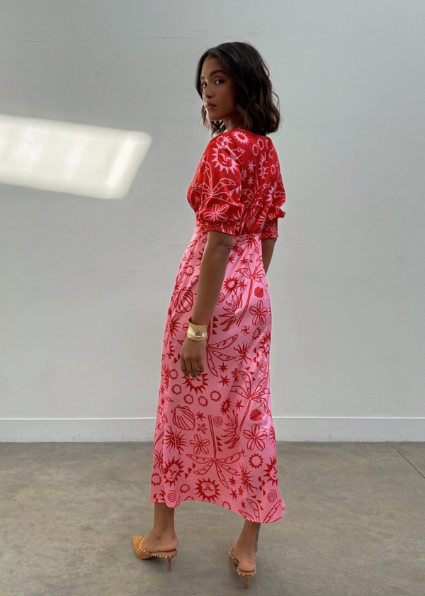 May Dress: Pink and Red
