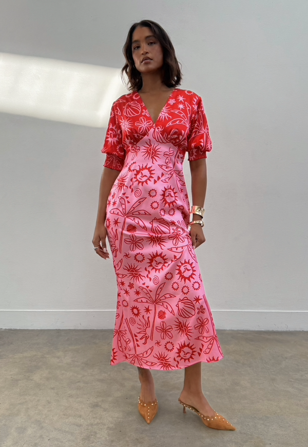May Dress: Pink and Red