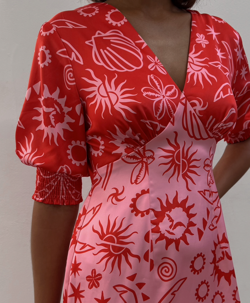 May Dress: Pink and Red
