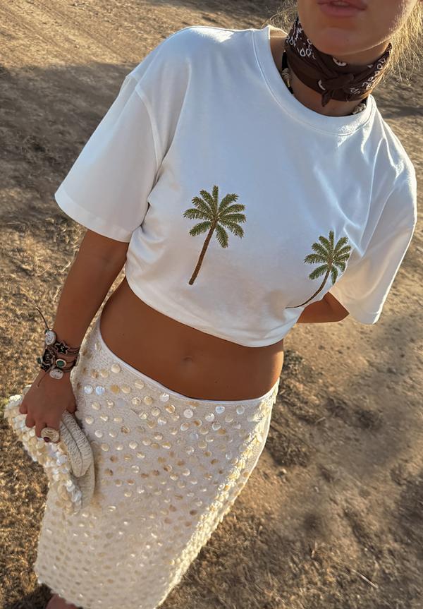 Embroidered Palm Boob T Shirt