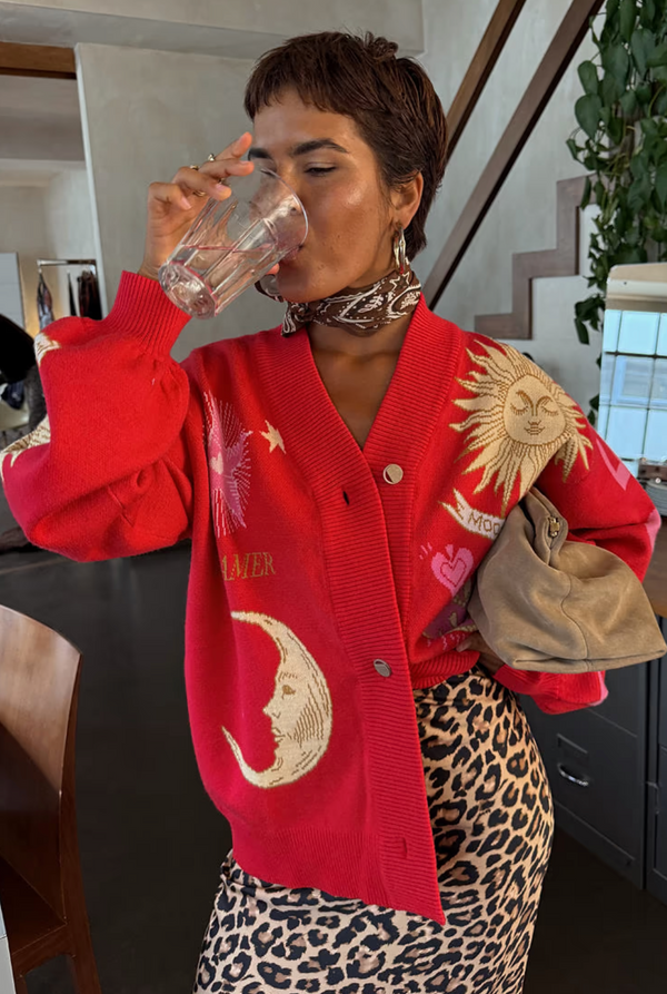 Red Mystical Cardigan