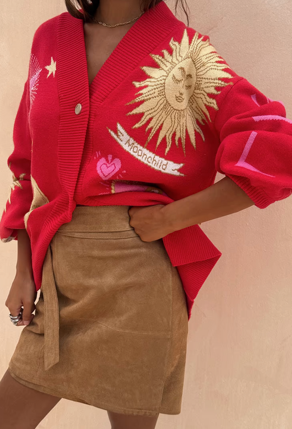 Red Mystical Cardigan