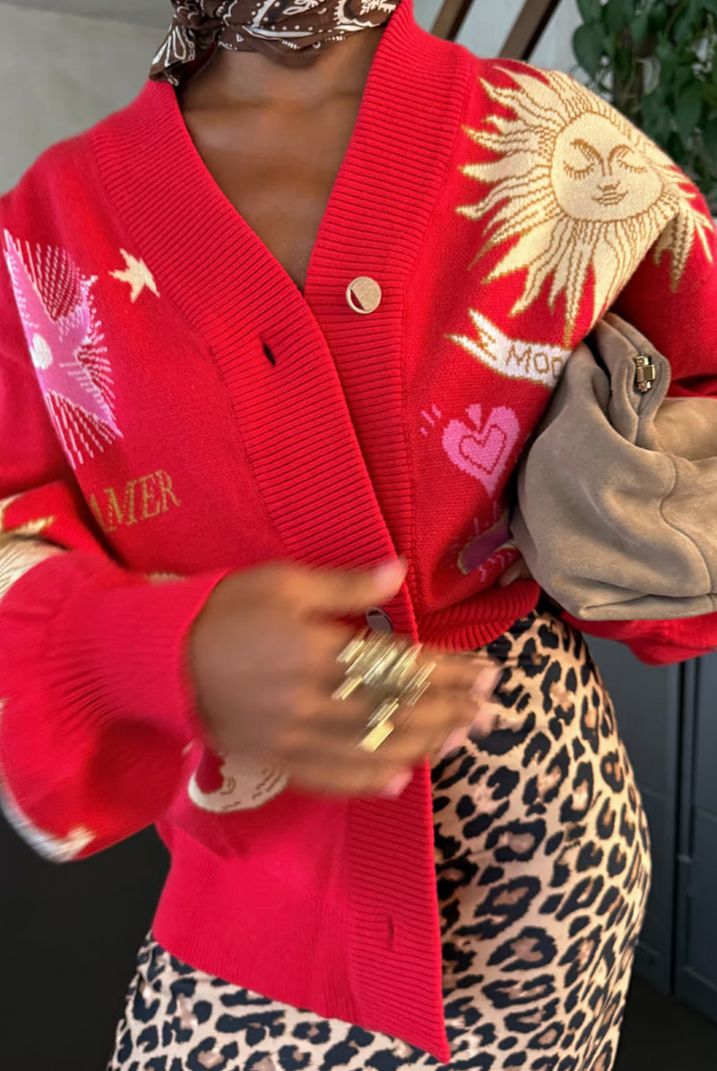 Red Mystical Cardigan