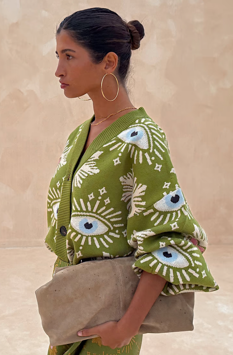 Khaki Eye Cardigan