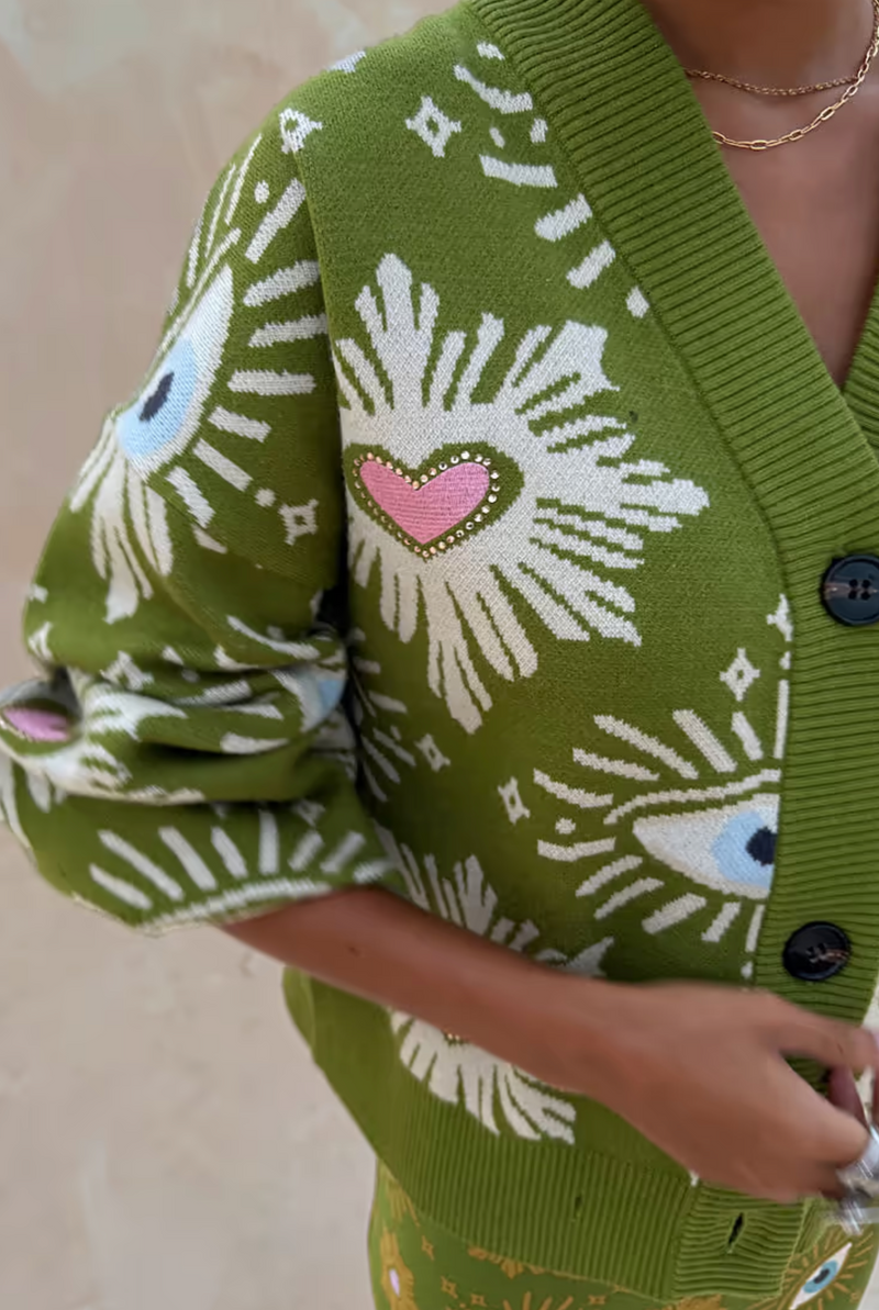 Khaki Eye Cardigan