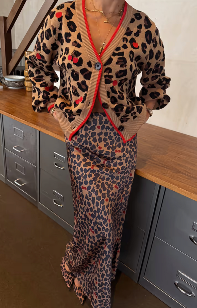 Cherry Leopard Dorris Skirt