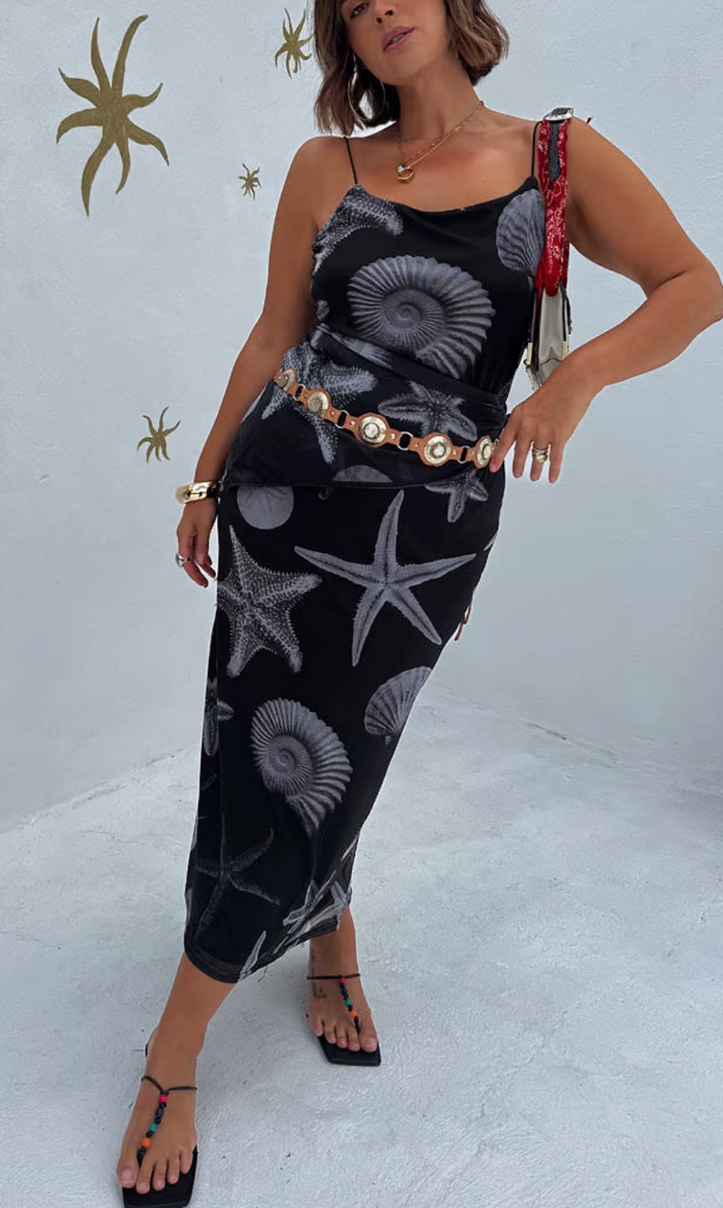 Black Seashell Mesh Cami Dress Altitude Designer Clothing Store - Jackson Hole Wyoming Black Seashell Mesh Cami Dress Altitude Designer Clothing Store - Jackson Hole Wyoming