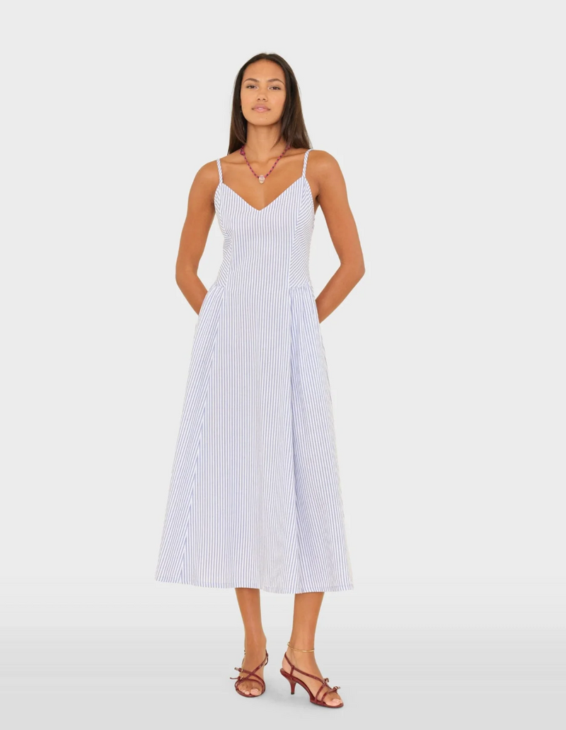Xirena Bardot Dress - Blue Aggie
