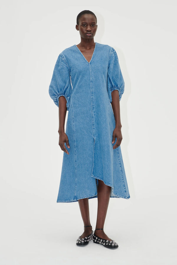 Volume Sleeve Midi Dress