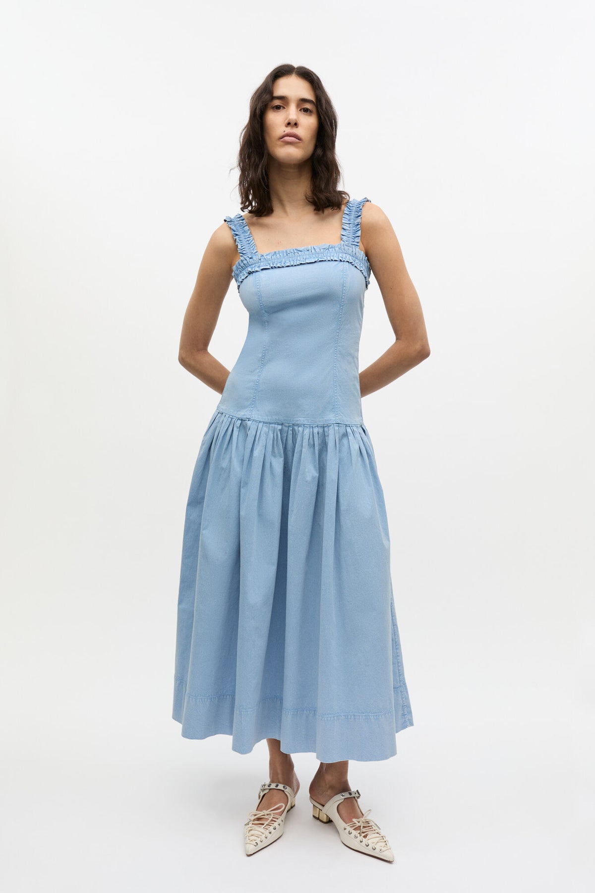 stretch cotton dress Washed Corset Long Size:35.5 (US 5.5) More Perfect for casual occasions Danziar Wide Chest