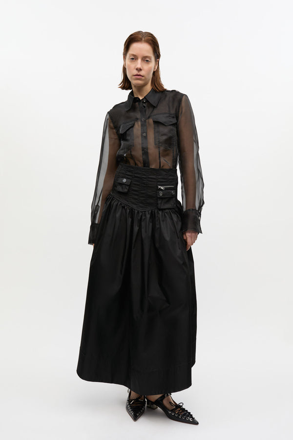 Duchess Nylon Long Pocket Skirt