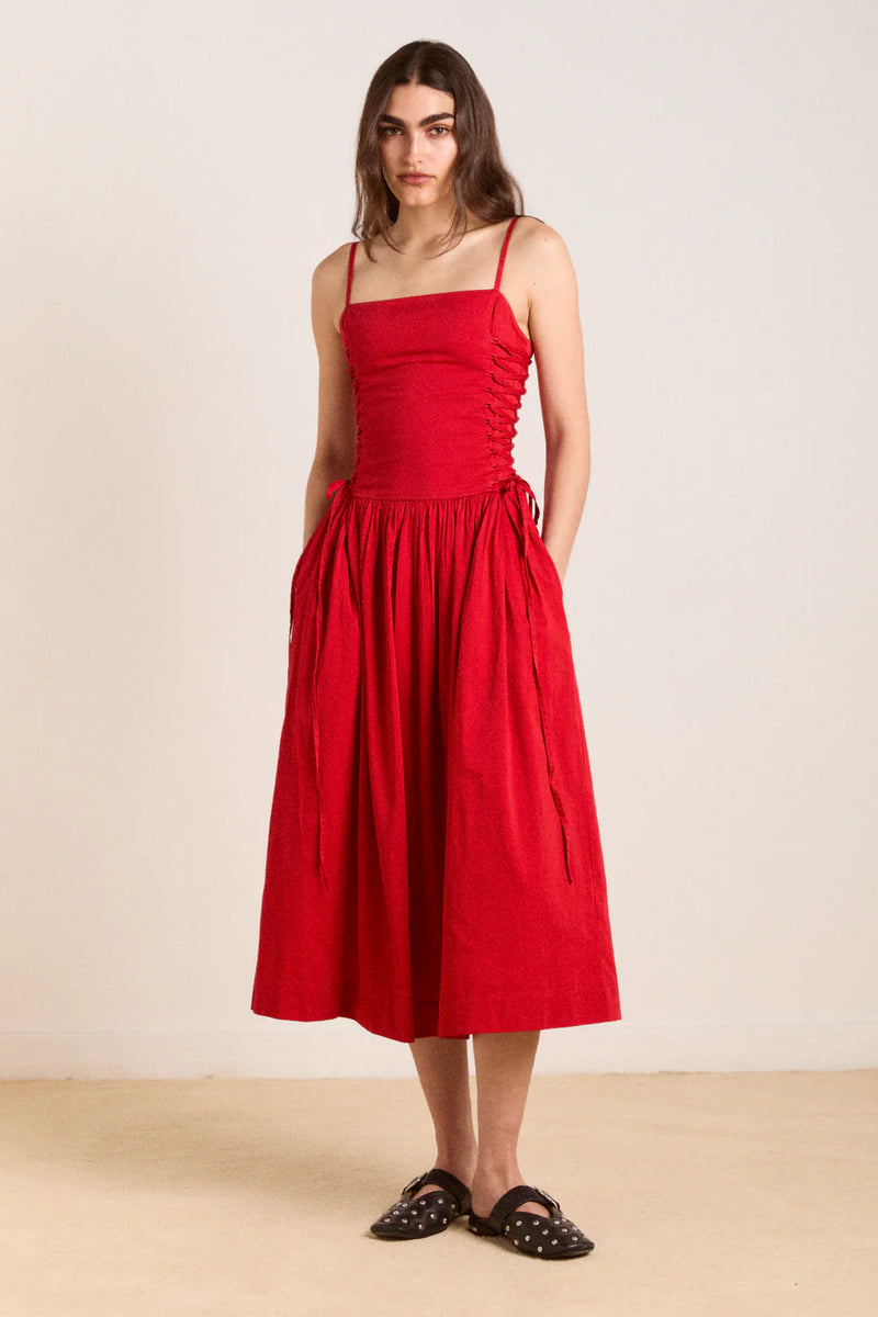 Angelina Midi Dress Red