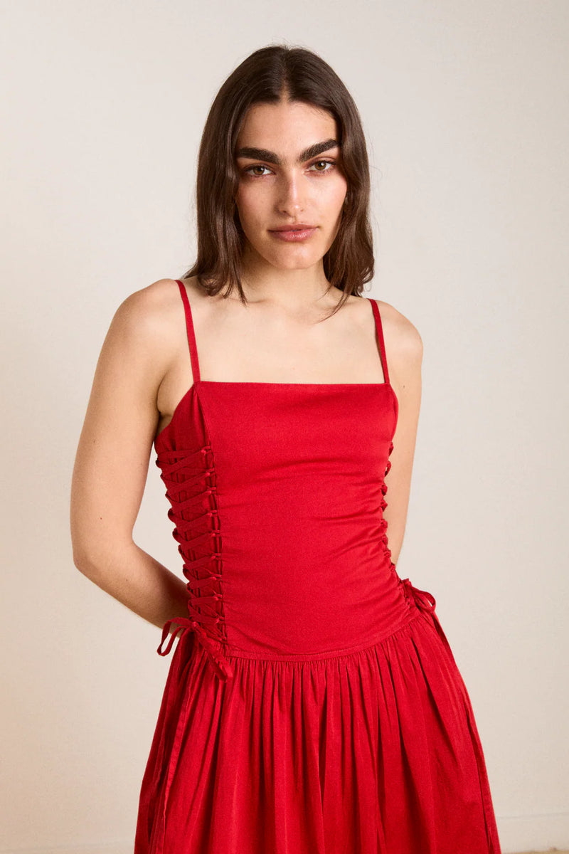 Angelina Midi Dress Red