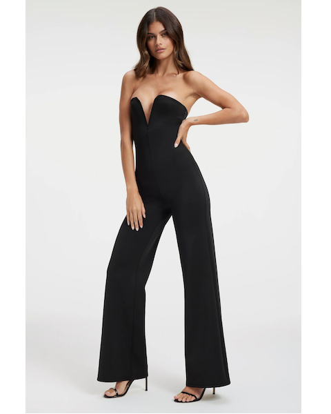 Strapless "V" Scuba Jumpsuit