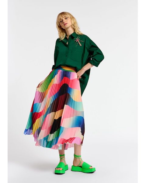 Drobali Pleated Midi Skirt